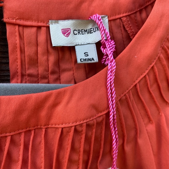 Cremieux Woven Sari Short Sleeve Orange Blouse - Picture 8 of 9